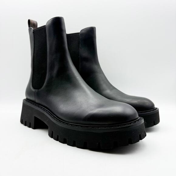 Michael Michael Kors Womens Asher Bootie US 8M Black Brown Leather Lug Ankle NIB - Picture 5 of 13